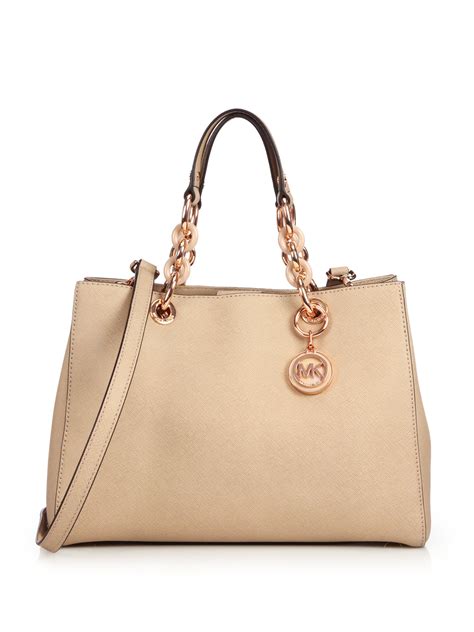 Cynthia Medium Saffiano Leather Satchel .